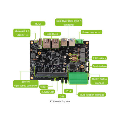 Nvidia Jetson TX2 NX RTSO-6004 Carrier Board utilizado con el estuche Jetson Nano por Waveshare